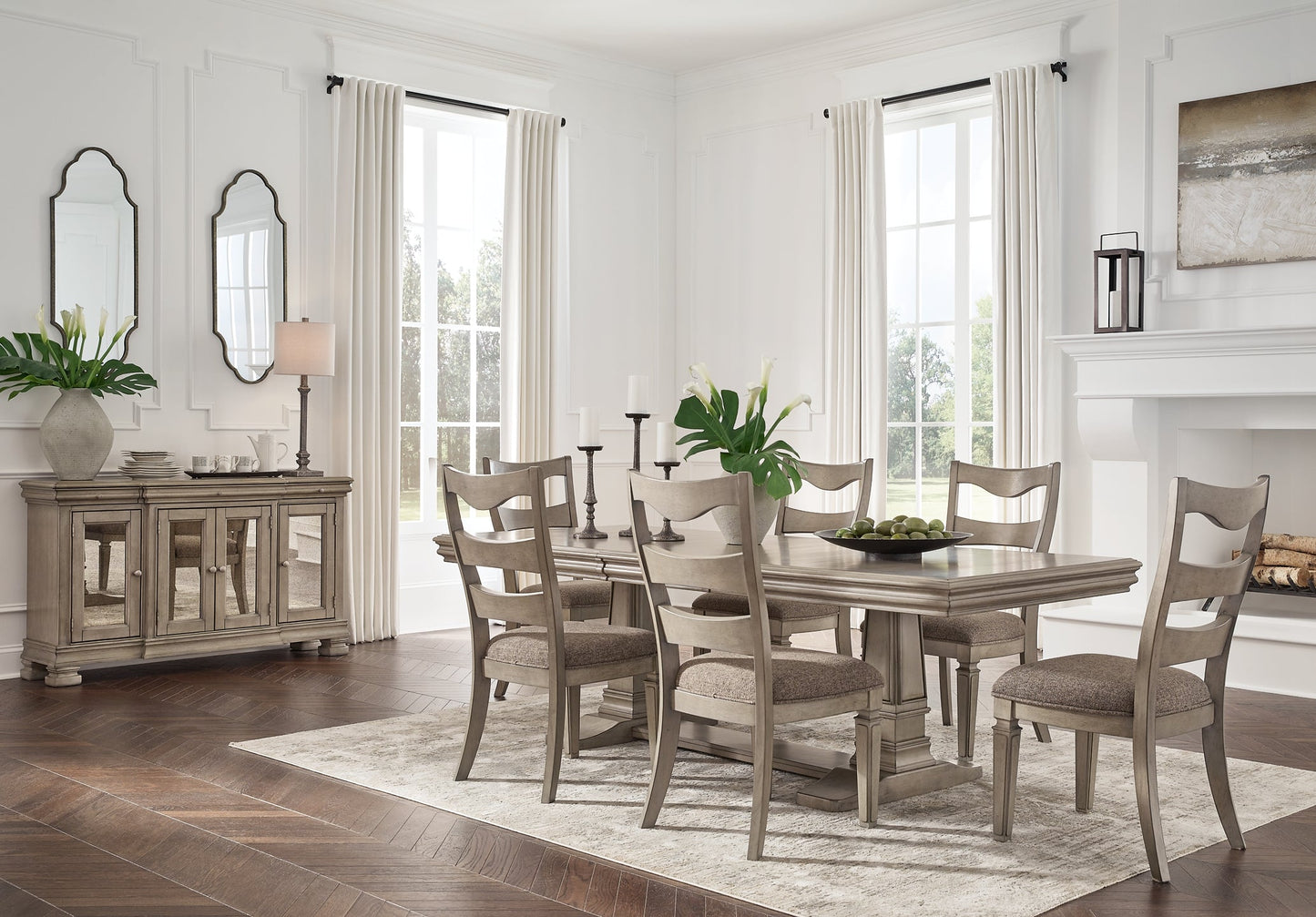 Lexorne Dining Table and 6 Chairs with Storage at Towne & Country Furniture (AL) furniture, home furniture, home decor, sofa, bedding