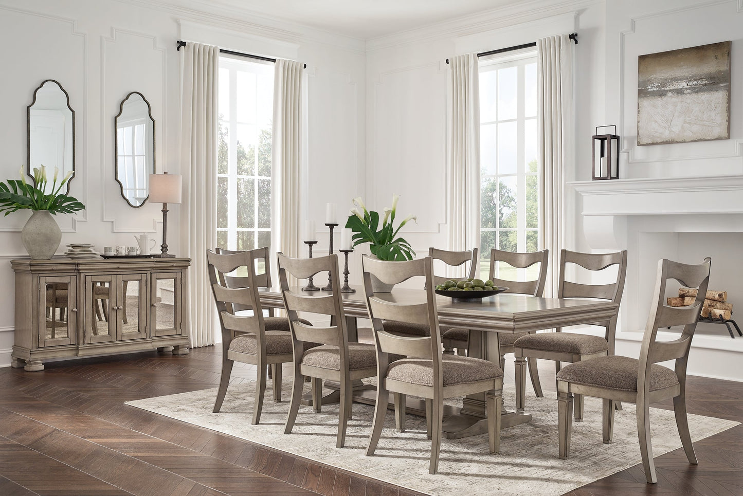 Lexorne Dining Table and 8 Chairs with Storage at Towne & Country Furniture (AL) furniture, home furniture, home decor, sofa, bedding