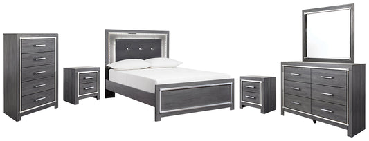Lodanna Full Panel Bed with Mirrored Dresser, Chest and 2 Nightstands at Towne & Country Furniture (AL) furniture, home furniture, home decor, sofa, bedding