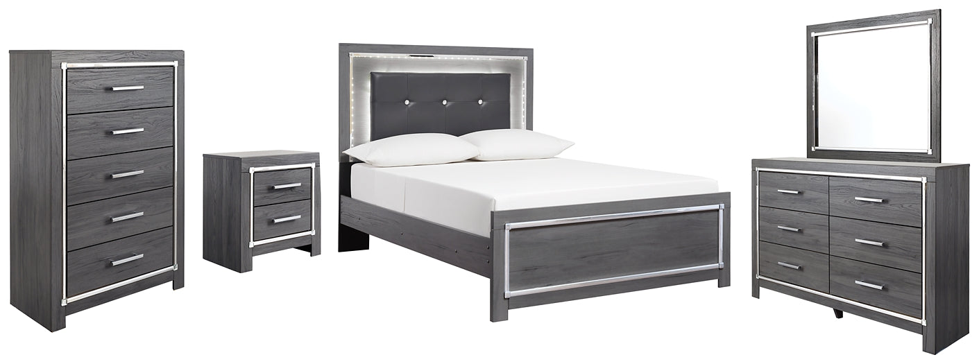 Lodanna Full Panel Bed with Mirrored Dresser, Chest and Nightstand at Towne & Country Furniture (AL) furniture, home furniture, home decor, sofa, bedding