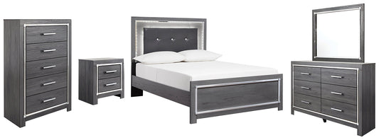 Lodanna Full Panel Bed with Mirrored Dresser, Chest and Nightstand at Towne & Country Furniture (AL) furniture, home furniture, home decor, sofa, bedding