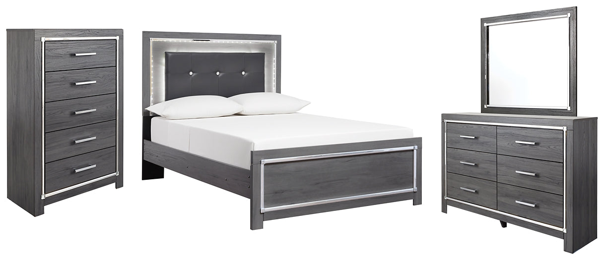 Lodanna Full Panel Bed with Mirrored Dresser and Chest at Towne & Country Furniture (AL) furniture, home furniture, home decor, sofa, bedding