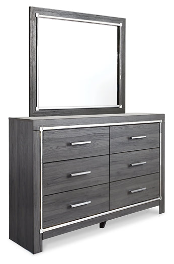 Lodanna Full Upholstered Panel Headboard with Mirrored Dresser, Chest and Nightstand at Towne & Country Furniture (AL) furniture, home furniture, home decor, sofa, bedding