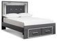 Lodanna King Panel Bed with 2 Storage Drawers with Mirrored Dresser at Towne & Country Furniture (AL) furniture, home furniture, home decor, sofa, bedding