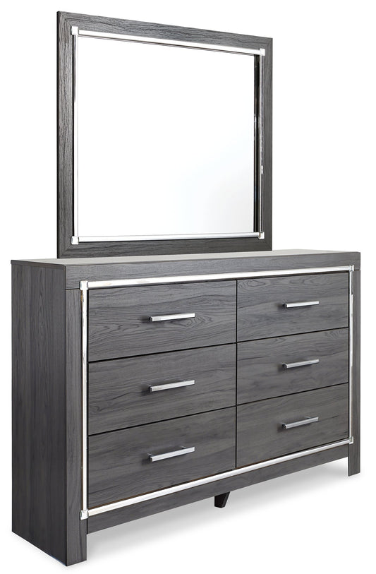 Lodanna King Panel Bed with Mirrored Dresser and Nightstand at Towne & Country Furniture (AL) furniture, home furniture, home decor, sofa, bedding
