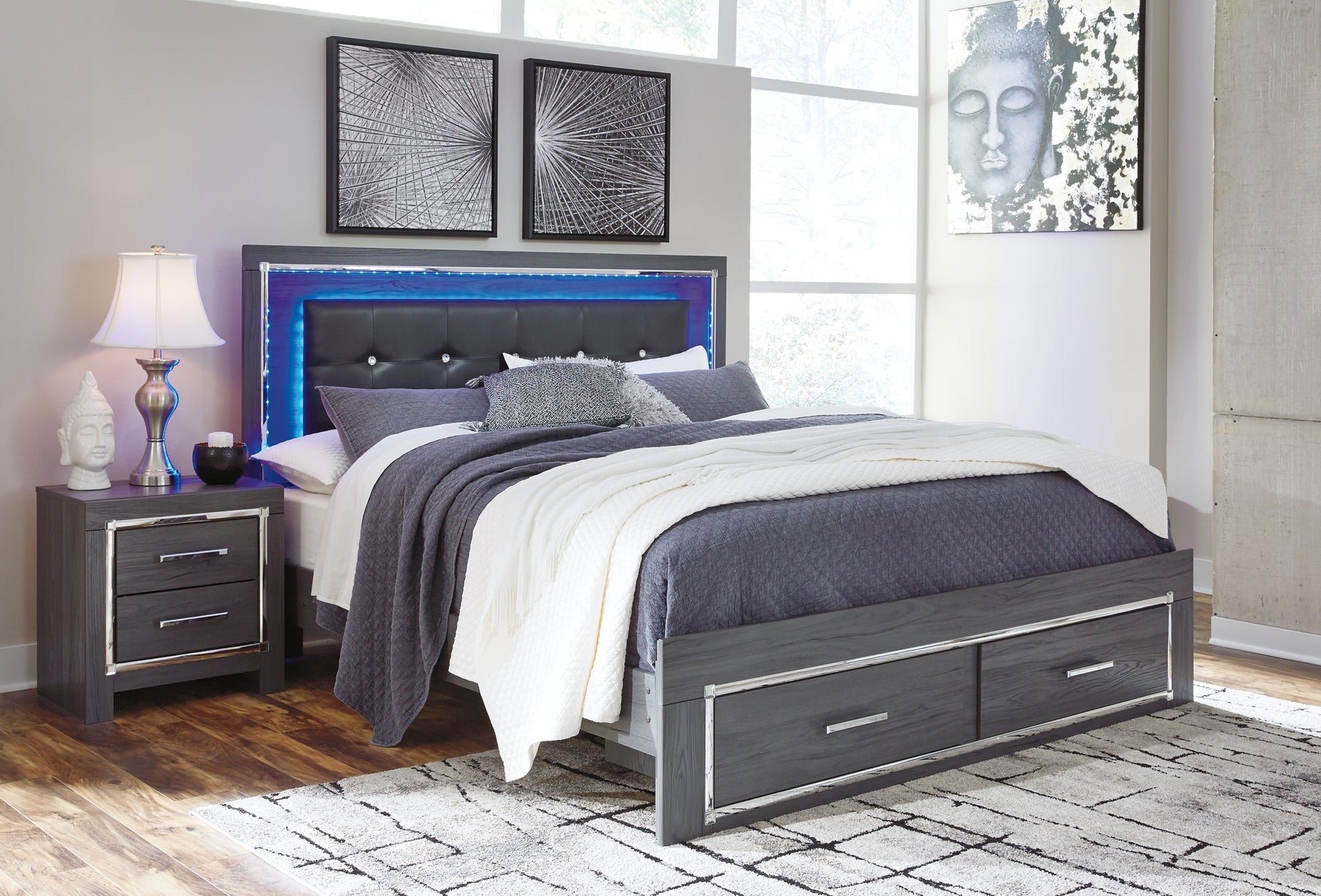 Lodanna  Panel Bed With 2 Storage Drawers With Dresser at Towne & Country Furniture (AL) furniture, home furniture, home decor, sofa, bedding