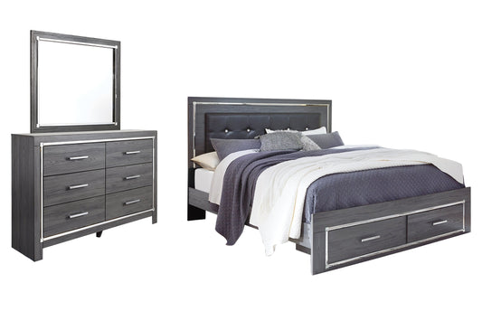 Lodanna  Panel Bed With 2 Storage Drawers With Mirrored Dresser at Towne & Country Furniture (AL) furniture, home furniture, home decor, sofa, bedding