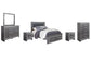 Lodanna Queen Panel Bed with 2 Storage Drawers with Mirrored Dresser, Chest and 2 Nightstands at Towne & Country Furniture (AL) furniture, home furniture, home decor, sofa, bedding