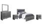 Lodanna Queen Panel Bed with 2 Storage Drawers with Mirrored Dresser and 2 Nightstands at Towne & Country Furniture (AL) furniture, home furniture, home decor, sofa, bedding