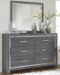 Lodanna Queen Panel Bed with 2 Storage Drawers with Mirrored Dresser and Nightstand at Towne & Country Furniture (AL) furniture, home furniture, home decor, sofa, bedding