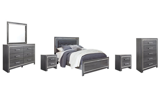 Lodanna Queen Panel Bed with Mirrored Dresser, Chest and 2 Nightstands at Towne & Country Furniture (AL) furniture, home furniture, home decor, sofa, bedding