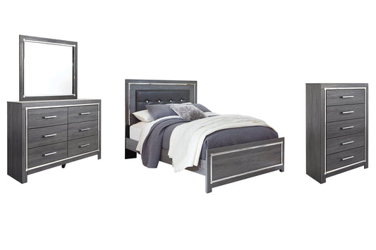 Lodanna Queen Panel Bed with Mirrored Dresser and Chest at Towne & Country Furniture (AL) furniture, home furniture, home decor, sofa, bedding