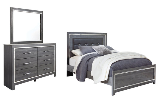 Lodanna Queen Panel Bed with Mirrored Dresser at Towne & Country Furniture (AL) furniture, home furniture, home decor, sofa, bedding