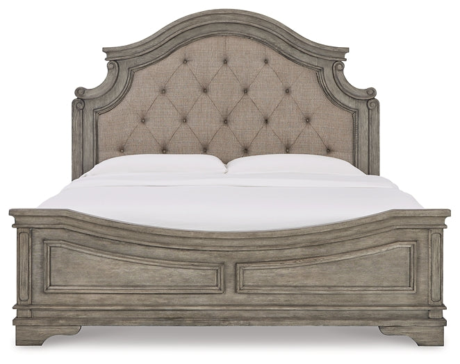 Lodenbay California King Panel Bed with Mirrored Dresser and 2 Nightstands at Towne & Country Furniture (AL) furniture, home furniture, home decor, sofa, bedding