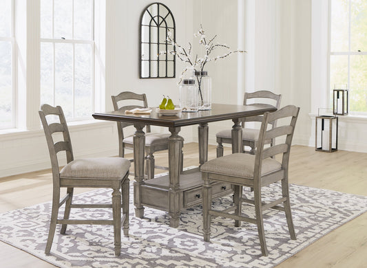 Lodenbay Counter Height Dining Table and 4 Barstools at Towne & Country Furniture (AL) furniture, home furniture, home decor, sofa, bedding
