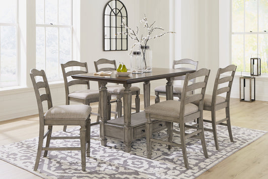 Lodenbay Counter Height Dining Table and 6 Barstools at Towne & Country Furniture (AL) furniture, home furniture, home decor, sofa, bedding