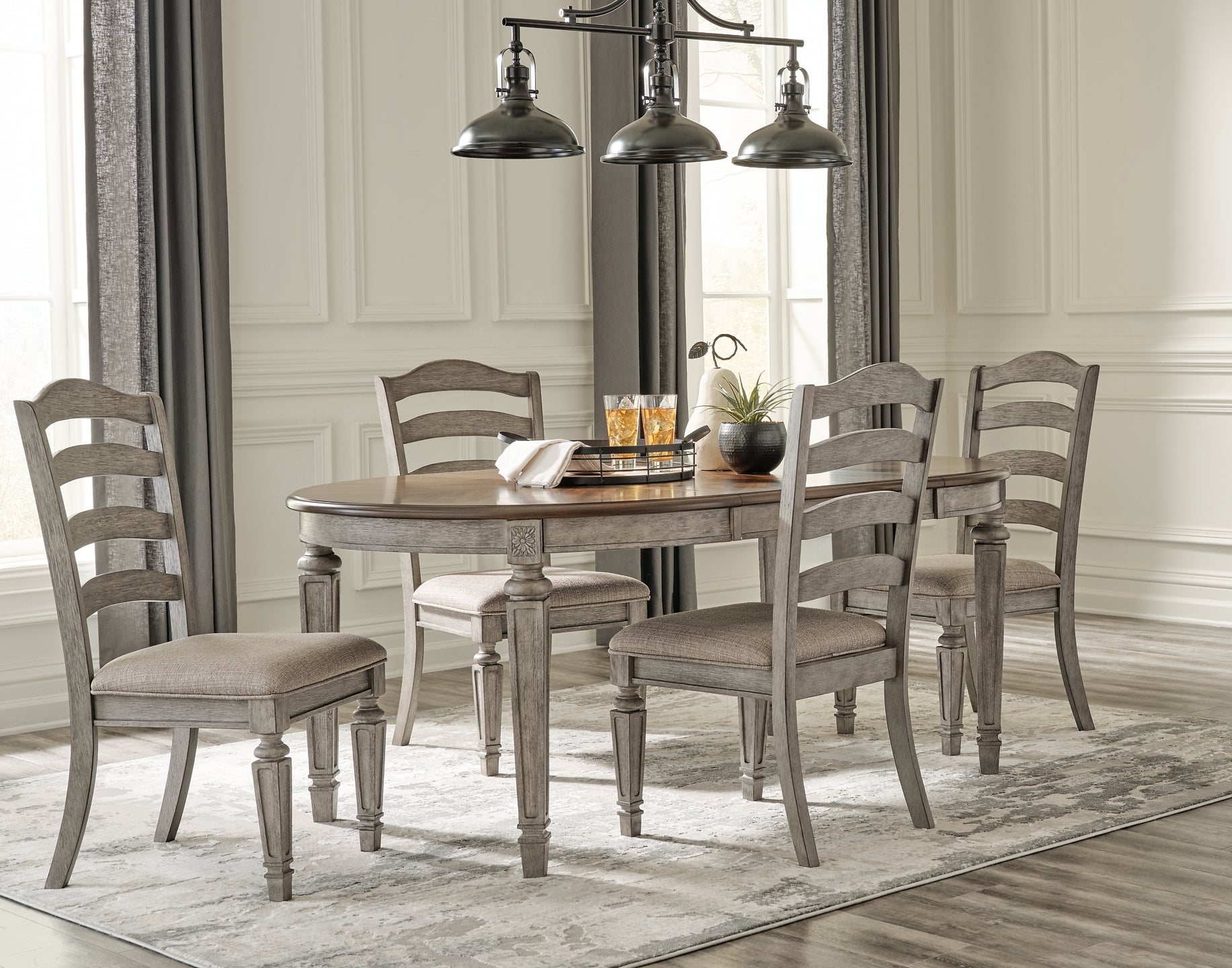Lodenbay Dining Table and 4 Chairs with Storage at Towne & Country Furniture (AL) furniture, home furniture, home decor, sofa, bedding