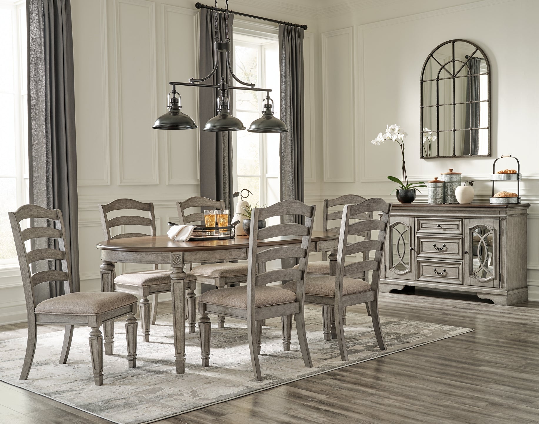 Lodenbay Dining Table and 6 Chairs with Storage at Towne & Country Furniture (AL) furniture, home furniture, home decor, sofa, bedding