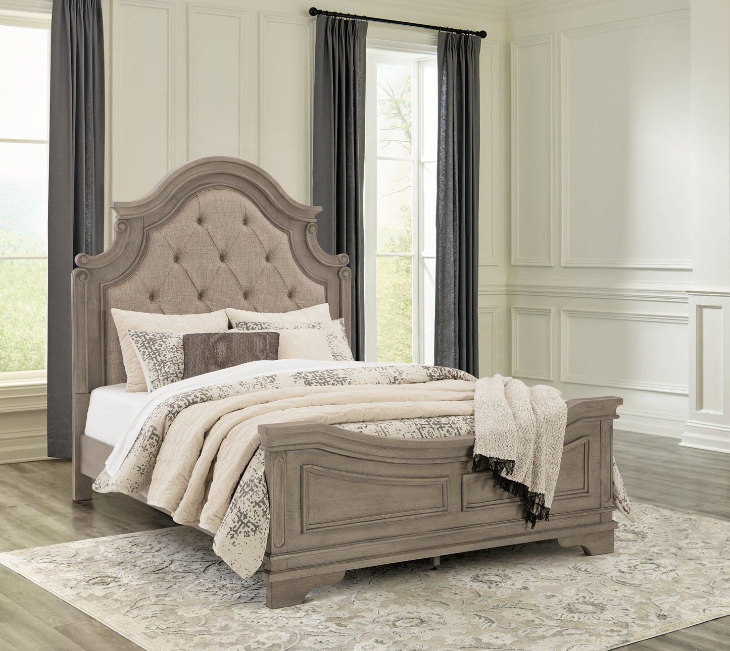 Lodenbay Queen Panel Bed with Mirrored Dresser at Towne & Country Furniture (AL) furniture, home furniture, home decor, sofa, bedding