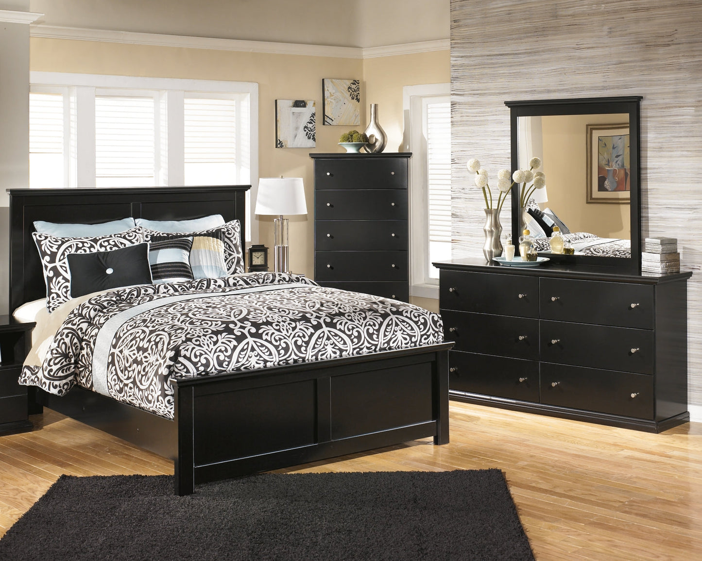 Maribel  Panel Bed With Mirrored Dresser And Chest at Towne & Country Furniture (AL) furniture, home furniture, home decor, sofa, bedding