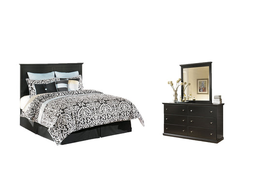 Maribel Queen/Full Panel Headboard with Mirrored Dresser and Chest at Towne & Country Furniture (AL) furniture, home furniture, home decor, sofa, bedding