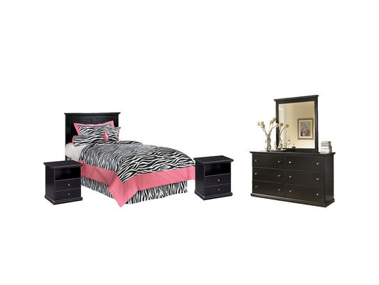 Maribel Twin Panel Headboard with Mirrored Dresser and 2 Nightstands at Towne & Country Furniture (AL) furniture, home furniture, home decor, sofa, bedding
