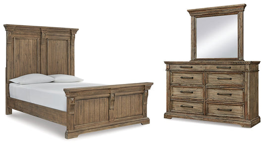 Markenburg Queen Panel Bed with Mirrored Dresser at Towne & Country Furniture (AL) furniture, home furniture, home decor, sofa, bedding