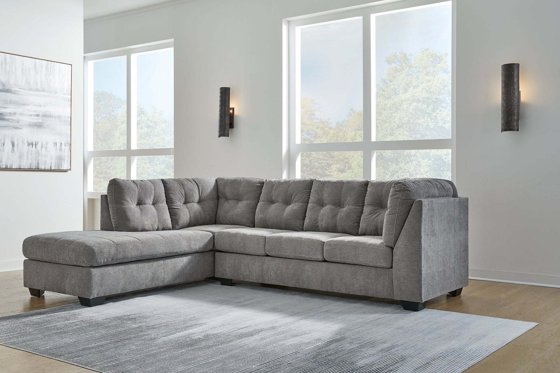 Marleton 2-Piece Sectional with Ottoman at Towne & Country Furniture (AL) furniture, home furniture, home decor, sofa, bedding