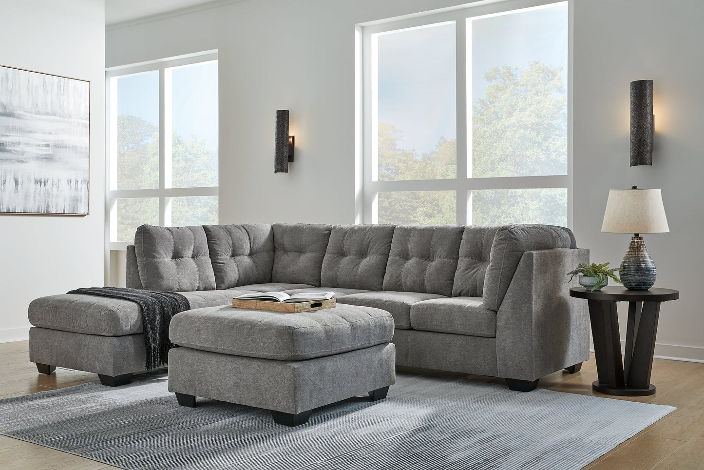 Marleton 2-Piece Sectional with Ottoman at Towne & Country Furniture (AL) furniture, home furniture, home decor, sofa, bedding