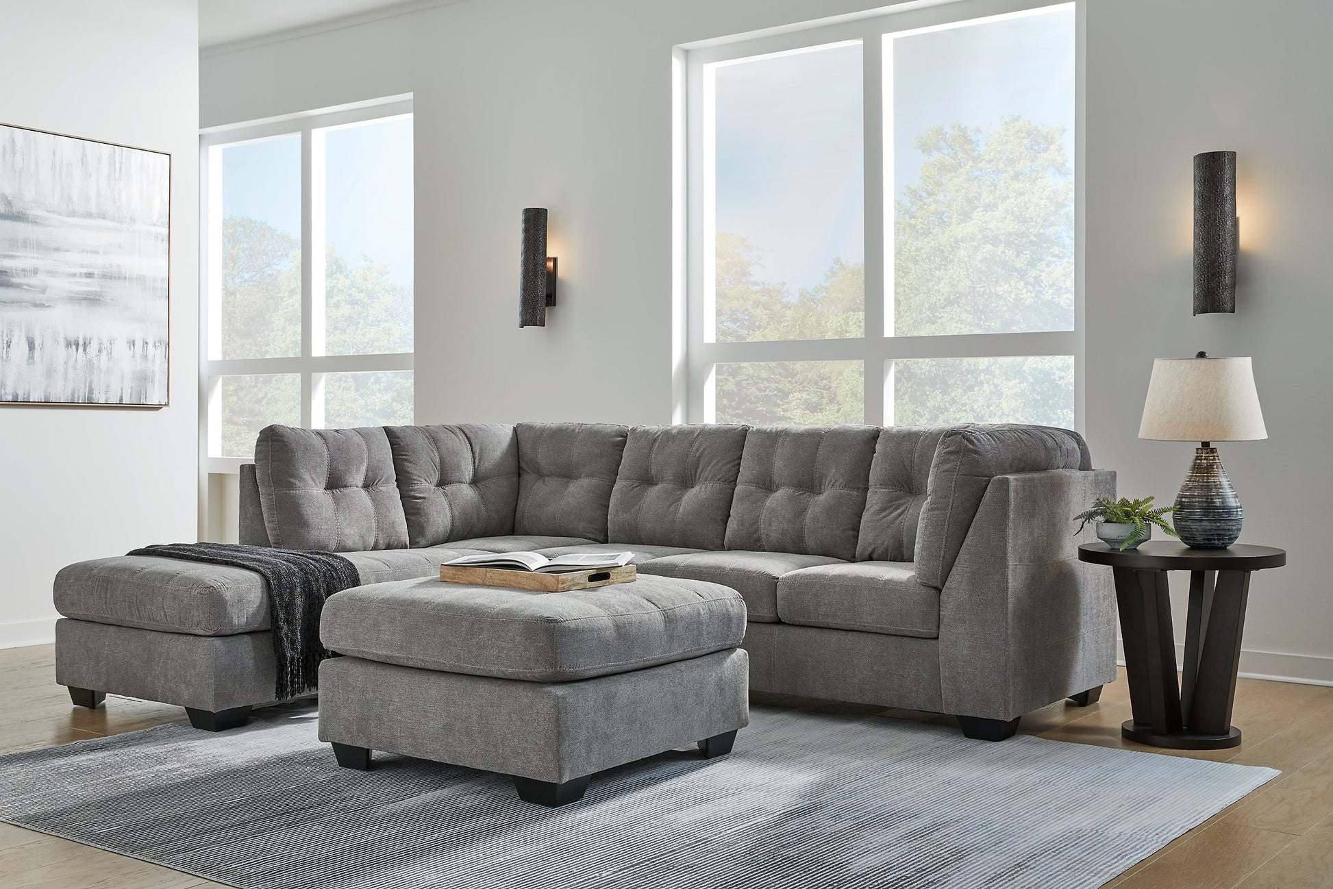 Marleton 2-Piece Sectional with Ottoman at Towne & Country Furniture (AL) furniture, home furniture, home decor, sofa, bedding