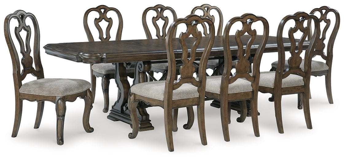 Maylee Dining Table and 8 Chairs at Towne & Country Furniture (AL) furniture, home furniture, home decor, sofa, bedding