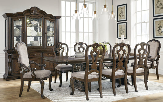 Maylee Dining Table and 8 Chairs at Towne & Country Furniture (AL) furniture, home furniture, home decor, sofa, bedding
