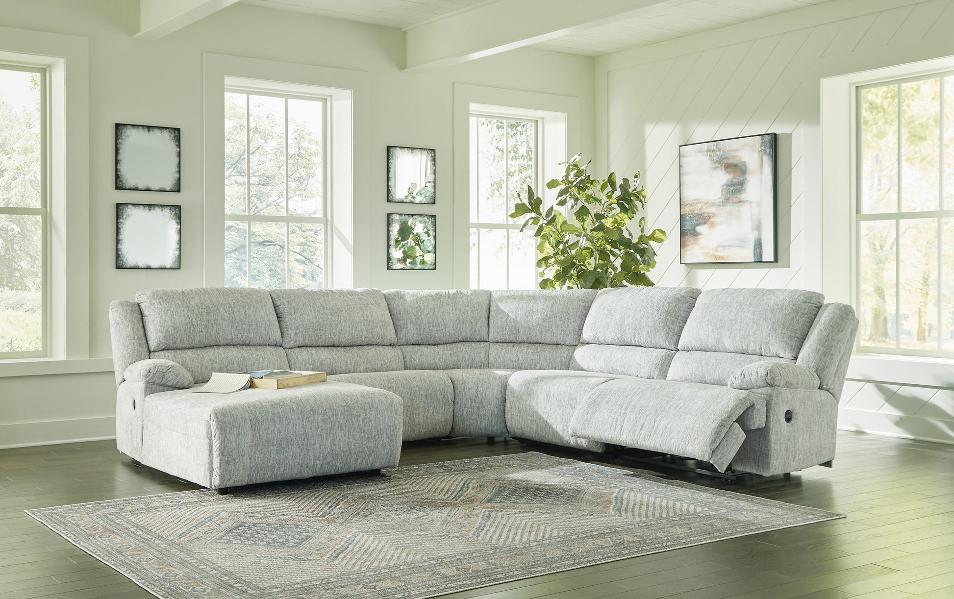 McClelland 5-Piece Reclining Sectional with Chaise at Towne & Country Furniture (AL) furniture, home furniture, home decor, sofa, bedding
