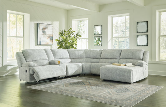 McClelland 6-Piece Reclining Sectional with Chaise at Towne & Country Furniture (AL) furniture, home furniture, home decor, sofa, bedding