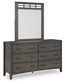 Montillan California King Panel Bed with Mirrored Dresser and Nightstand at Towne & Country Furniture (AL) furniture, home furniture, home decor, sofa, bedding