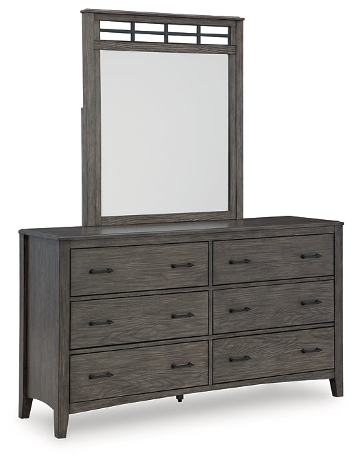 Montillan California King Panel Bed with Mirrored Dresser at Towne & Country Furniture (AL) furniture, home furniture, home decor, sofa, bedding