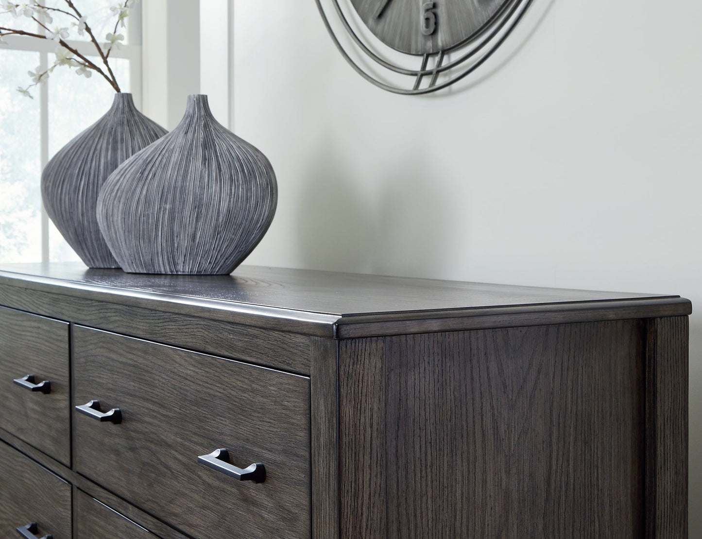 Montillan Queen Panel Bed with Mirrored Dresser, Chest and Nightstand at Towne & Country Furniture (AL) furniture, home furniture, home decor, sofa, bedding
