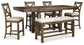 Moriville Counter Height Dining Table and 4 Barstools and Bench at Towne & Country Furniture (AL) furniture, home furniture, home decor, sofa, bedding