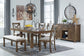 Moriville Dining Table and 4 Chairs and Bench at Towne & Country Furniture (AL) furniture, home furniture, home decor, sofa, bedding