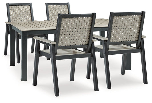 Mount Valley Outdoor Dining Table and 4 Chairs at Towne & Country Furniture (AL) furniture, home furniture, home decor, sofa, bedding