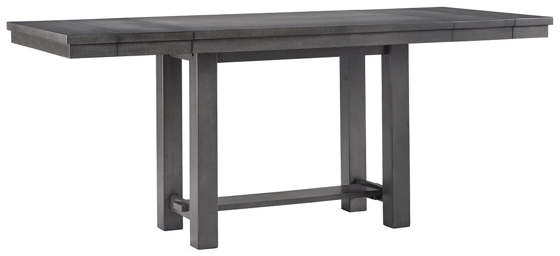 Myshanna Counter Height Dining Table and 4 Barstools and Bench at Towne & Country Furniture (AL) furniture, home furniture, home decor, sofa, bedding