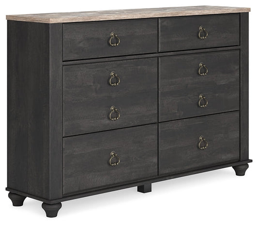 Nanforth Six Drawer Dresser at Towne & Country Furniture (AL) furniture, home furniture, home decor, sofa, bedding