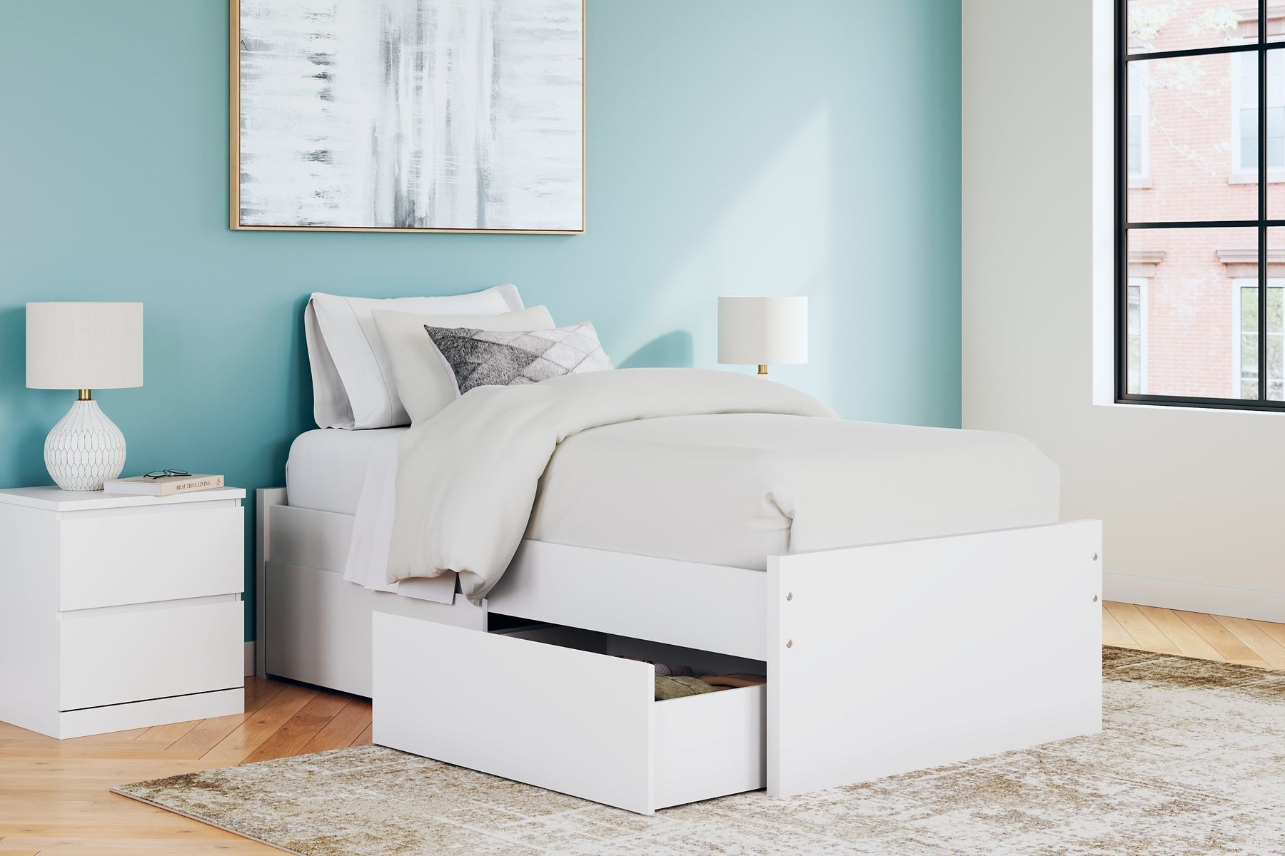 Onita  Platform Bed With 1 Side Storage at Towne & Country Furniture (AL) furniture, home furniture, home decor, sofa, bedding