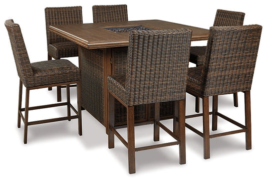 Paradise Trail Outdoor Bar Table and 6 Barstools at Towne & Country Furniture (AL) furniture, home furniture, home decor, sofa, bedding