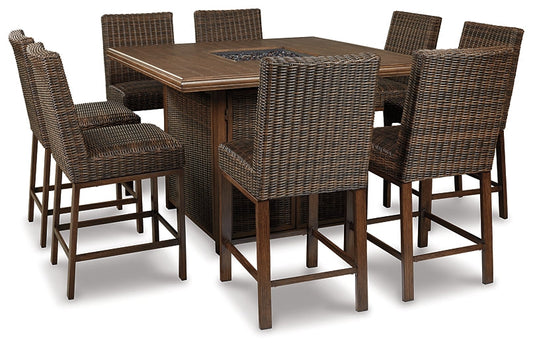 Paradise Trail Outdoor Bar Table and 8 Barstools at Towne & Country Furniture (AL) furniture, home furniture, home decor, sofa, bedding