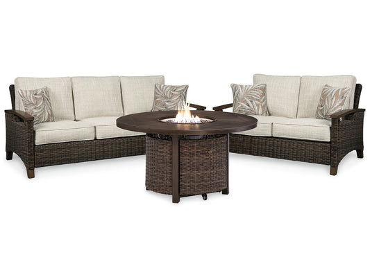 Paradise Trail Outdoor Sofa and Loveseat with Fire Pit Table at Towne & Country Furniture (AL) furniture, home furniture, home decor, sofa, bedding
