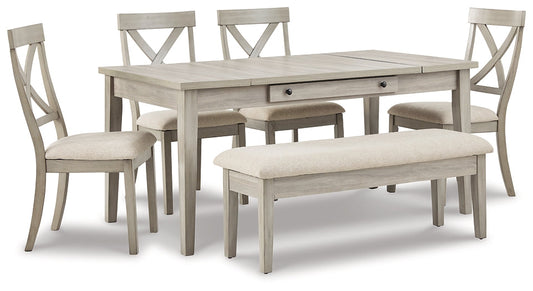 Parellen Dining Table and 4 Chairs and Bench at Towne & Country Furniture (AL) furniture, home furniture, home decor, sofa, bedding