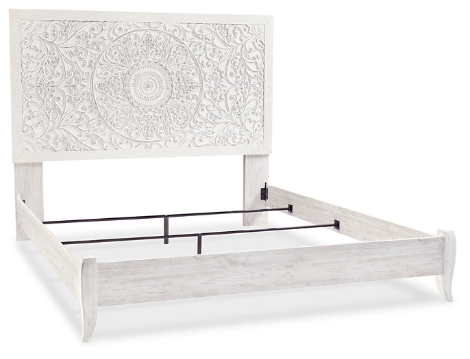Paxberry King Panel Bed with Mirrored Dresser, Chest and 2 Nightstands at Towne & Country Furniture (AL) furniture, home furniture, home decor, sofa, bedding