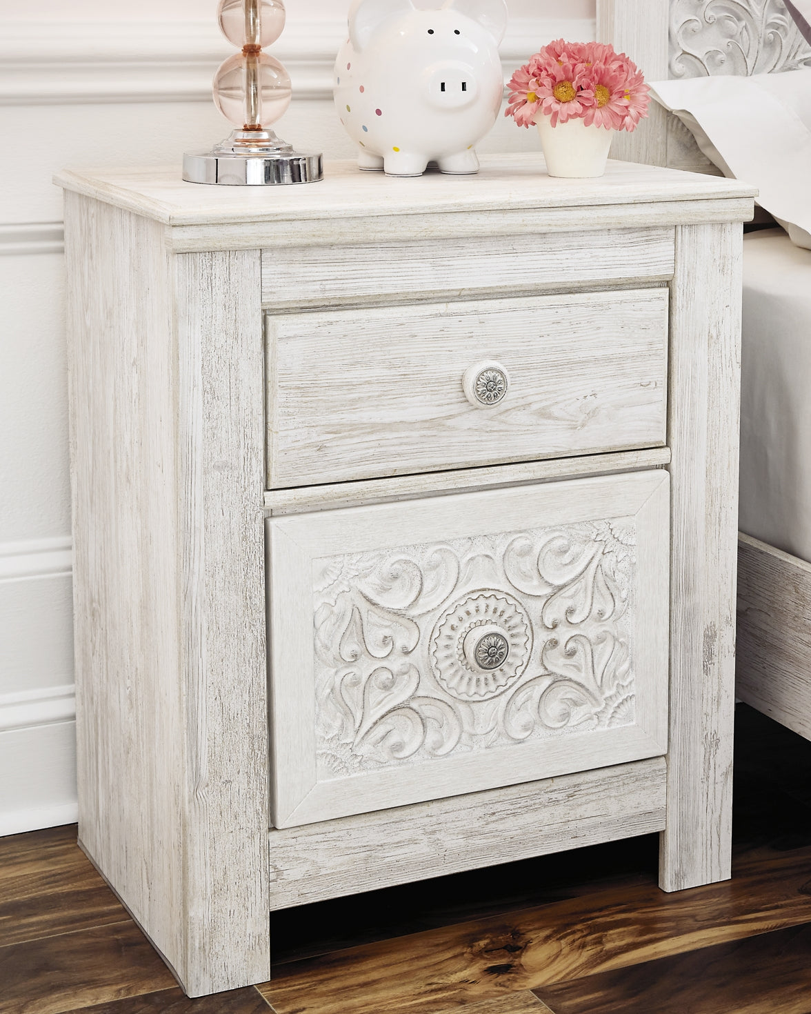 Paxberry King Panel Bed with Mirrored Dresser and 2 Nightstands at Towne & Country Furniture (AL) furniture, home furniture, home decor, sofa, bedding