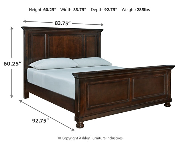 Porter California King Panel Bed with Mirrored Dresser at Towne & Country Furniture (AL) furniture, home furniture, home decor, sofa, bedding